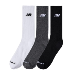 X3 Paires de Chaussettes Gris/Noir/Blanc Homme New Balance Crew