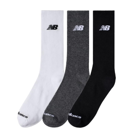 X3 Paires de Chaussettes Gris/Noir/Blanc Homme New Balance Crew