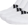 Lot de 3 paires de chaussettes Blanc/Noires Homme Adidas Cush
