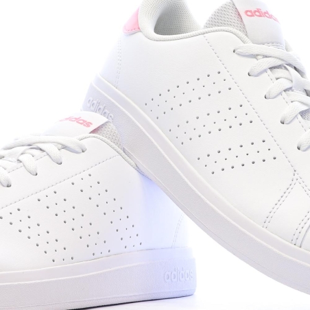 Baskets Blanches Fille/Femme Adidas Advantage Base 2.0