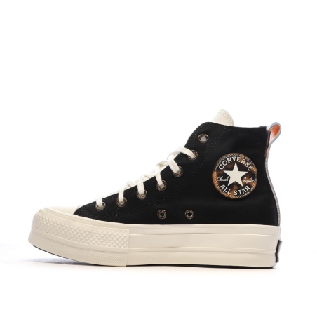 Baskets Noires Femme Converse All Star Lift Platform Tortoise