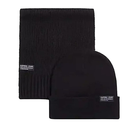 Coffret Bonnet + Écharppe Noir Homme Kaporal BERA