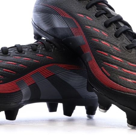 Chaussures de Foot Noir/Rouge Homme Adidas Predator League SG