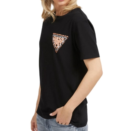 T-shirt Noir Homme Guess Puff