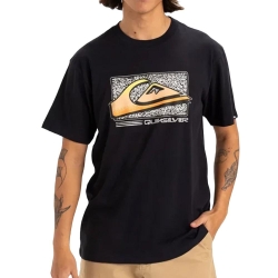 T-shirt Noir Homme Quiksilver Retro Fade Yem