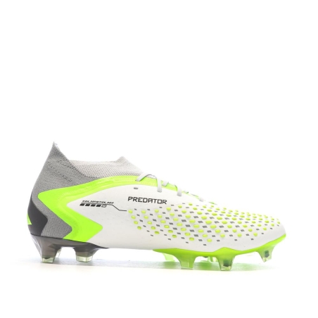 Chaussures de Foot Blanc/Gris/Vert Adidas Predator Accuracy.1 FG