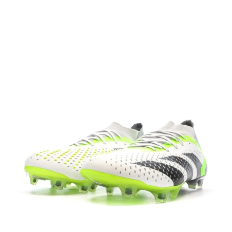 Chaussures de Foot Blanc/Gris/Vert Adidas Predator Accuracy.1 FG