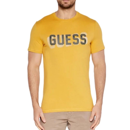 T-shirt Jaune Homme Guess M4YI15I3Z14