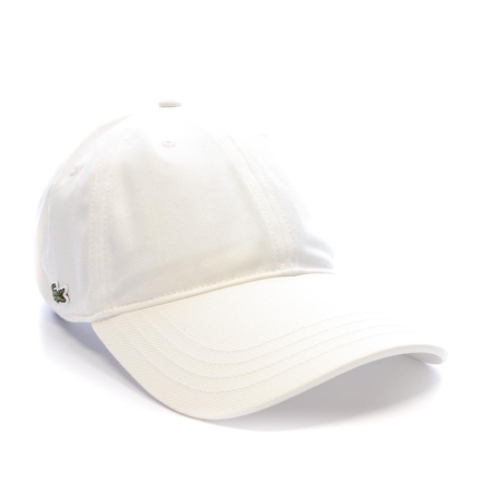 Casquette Blanche Mixte Lacoste Monochrome Cotton Twill