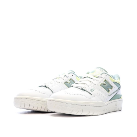 Baskets Blanches/Verte Femme New Balance 550