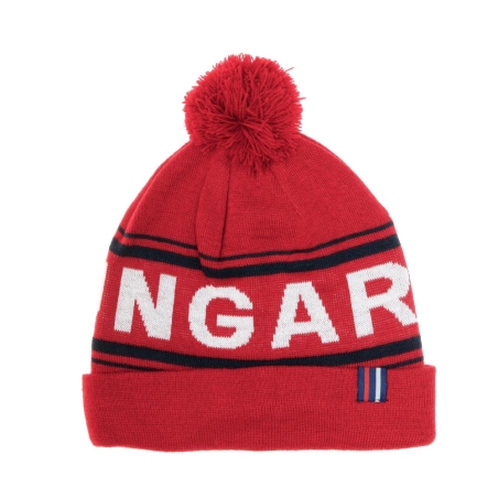 Bonnet rouge homme Hungaria Pompom