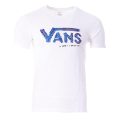 T-Shirt Blanc/Bleu Homme Vans Painted
