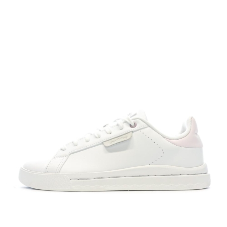 Baskets Blanc/Rose Femme Adidas Court Silk