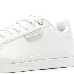 Baskets Blanc/Rose Femme Adidas Court Silk