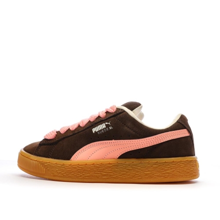 Baskets Marron/Rose Femme Puma Suede XL