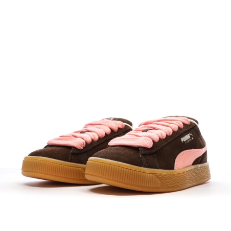 Baskets Marron/Rose Femme Puma Suede XL