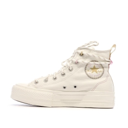 Baskets Ecru Femme Converse s All Star Lift Platform Jacquard