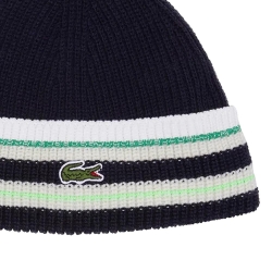 Bonnet Marine/Blanc/Vert Homme Lacoste flour