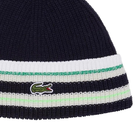 Bonnet Marine/Blanc/Vert Homme Lacoste flour