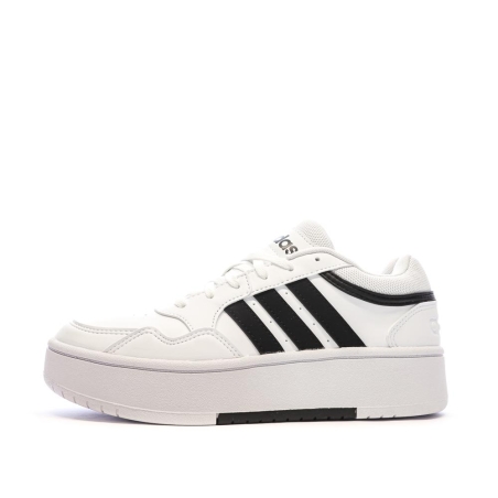 Baskets Blanches/Noires Femme Adidas Hoops 3.0