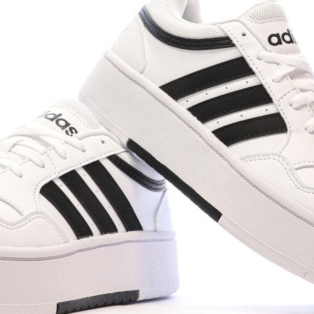 Baskets Blanches/Noires Femme Adidas Hoops 3.0