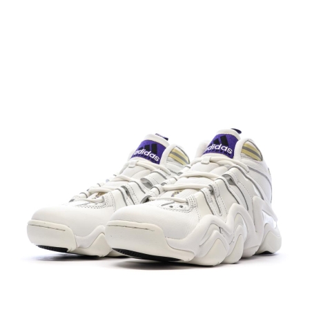 Chaussures de basketball Blanches/Violettes Homme Adidas Crazy 8