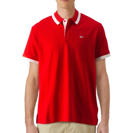 Polo Rouge Homme Tommy Hilfiger Solid