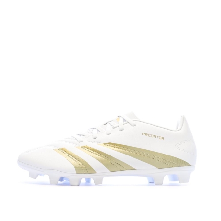Chaussures de Foot Blanc/Doré Homme Adidas Predator Club FxG