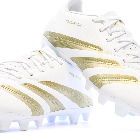 Chaussures de Foot Blanc/Doré Homme Adidas Predator Club FxG