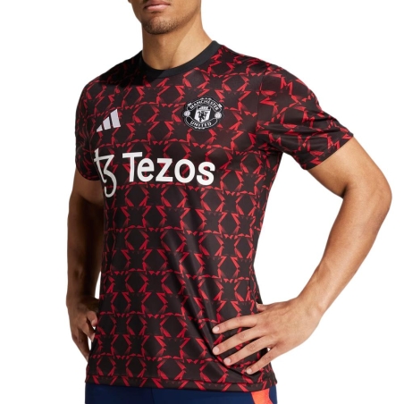 Manchester United Maillot Prématch Rouge/Noir Homme Adidas 23/24