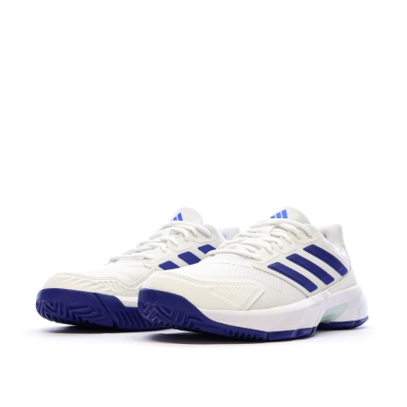 Baskets Blanches/Bleu Homme Adidas Courtjam