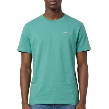T-shirt Vert Homme Tommy Hilfiger Tjm Slim Linear