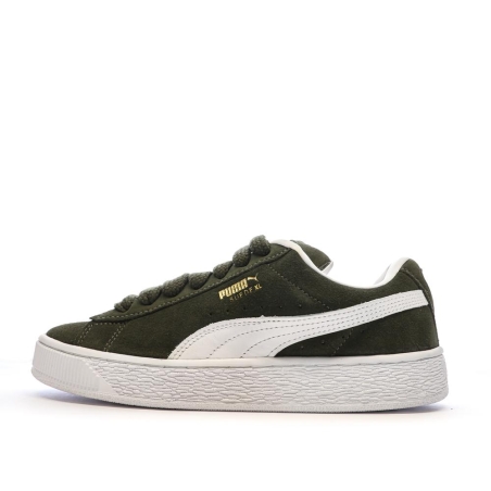 Baskets Kaki/Blanc Femme Puma Suede XL