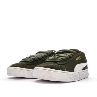 Baskets Kaki/Blanc Femme Puma Suede XL