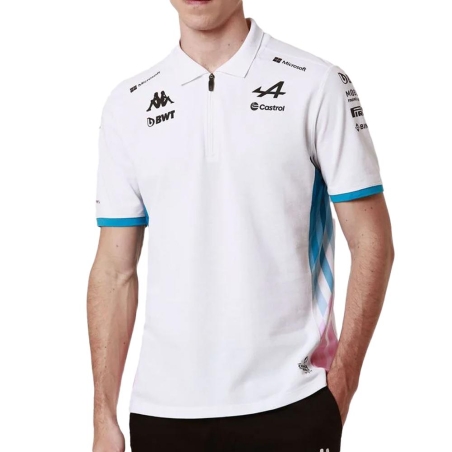 Polo Blanc/Turquoise Homme Kappa Adrem