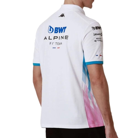 Polo Blanc/Turquoise Homme Kappa Adrem