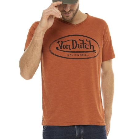 T-shirt Orange Homme Von Dutch RON