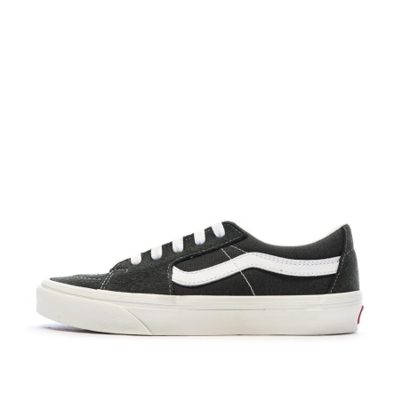 Baskets Gris/Blanc Femme Vans Sk8-low Canva