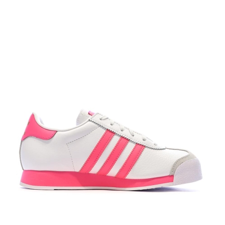 Baskets Rose/Blanc Femme Adidas Samoa
