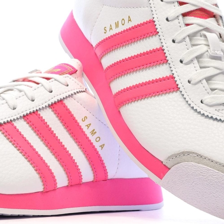 Baskets Rose/Blanc Femme Adidas Samoa