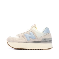 Baskets Compensé Beige/Bleu Femme New Balance 574