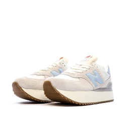 Baskets Compensé Beige/Bleu Femme New Balance 574