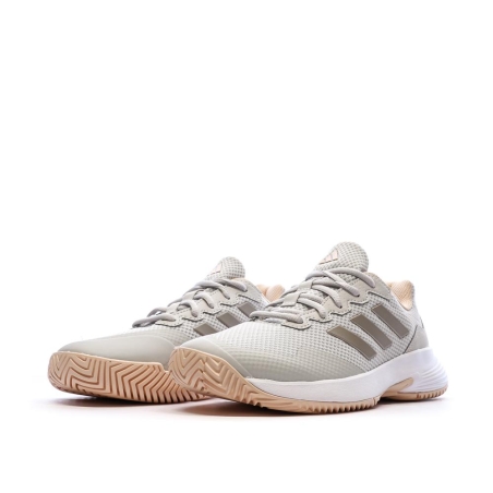 Baskets Grises/Roses Femme Adidas Gamecourt 2