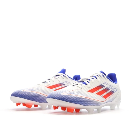 Chaussures de Foot Blanc/Bleu Adulte Adidas F50 League FG/MG