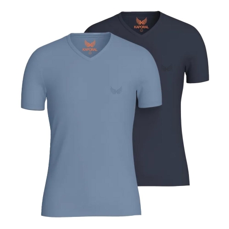 x2 T-Shirt Marine/Bleu Homme Kaporal JIFT