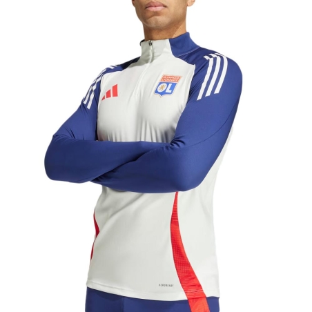 OL Sweat Training 1/4 zip Blanc Homme Adidas Tiro 24