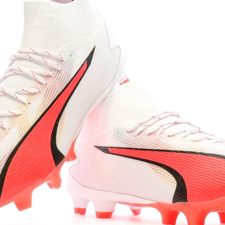 Chaussures de Football Blanche/Rose/Noire Homme Puma Ultra Pro