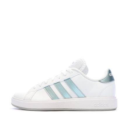 Baskets Blanches/Bleu Femme Adidas Grand Court Base 2.0