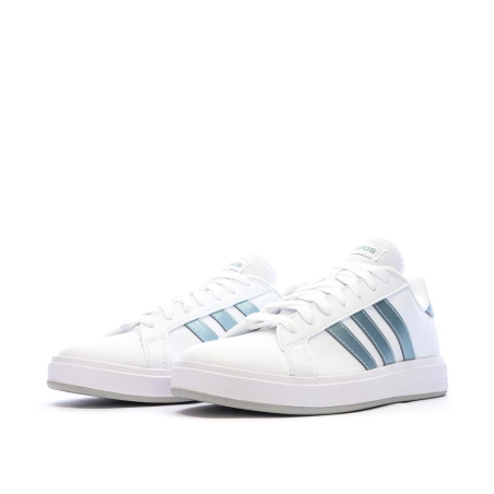 Baskets Blanches/Bleu Femme Adidas Grand Court Base 2.0