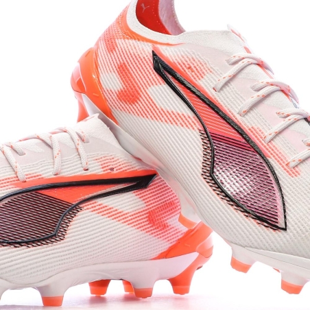 Chaussures de Football Blanc/Rouge Homme Puma Ultra 5 Ultimate Ag